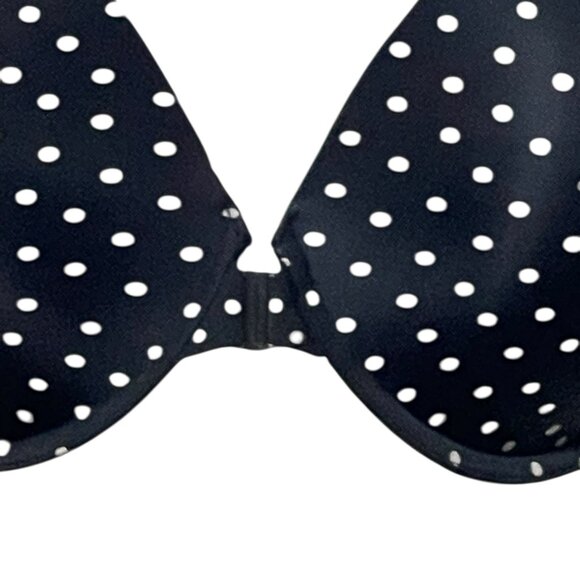 Victorias Secret 38DDD Black & White Polka Dot Push-Up Bra With Lace Racerback D - Picture 10 of 10